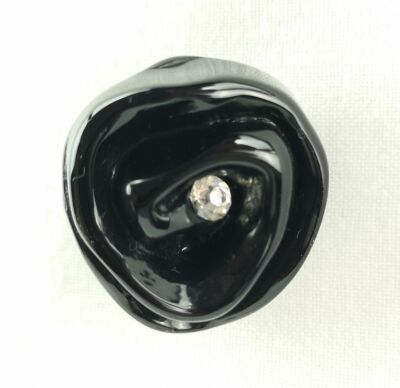 Gothic Nugoth Witchy Ohrringe Ohrstecker Rose Rosen schwarz Ohrclips Glasstein