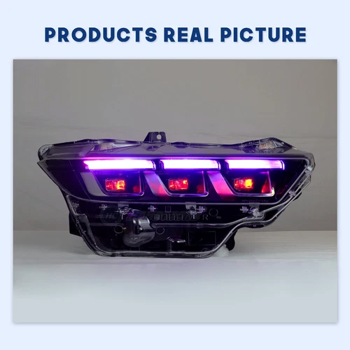 Fits 2024-2025 Ford Mustang Right & Left LED RGB Headlight Assy w/Animation Pair - Picture 11 of 13