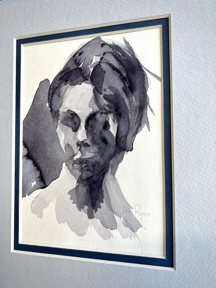 Juego de 2 pinturas originales de Don Ryan acuarela firmadas enmarcadas decoración del hogar arte Foto 4 de 4