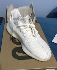 mens all white yeezys