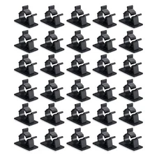 30 Pcs Black Clips Self Adhesive Backed Nylon Wire Adjustable Cable Clips Adhesi