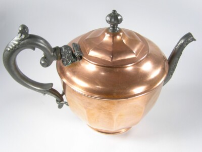 Vintage Manning Bowman Copper Pewter Teapot Kettle #3251 Free Shipping