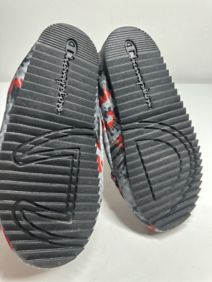 Men\'s Champion University Slippers \'Tie Dye Black Scarlet\' CP101331M Men’s Sz 9 Men main image 4