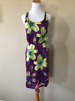 Pre-Owned Banana Republic Purple Floral Print Dress, Size 6 | eBay