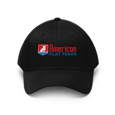 AMA American Flat Track Logo Black Hat Baseball Cap Size S/M And L/XL
