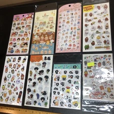 Lot of 33 sheets of Japanese anime stickers, kawaii Nekoni, Suatelier Majo Sudy