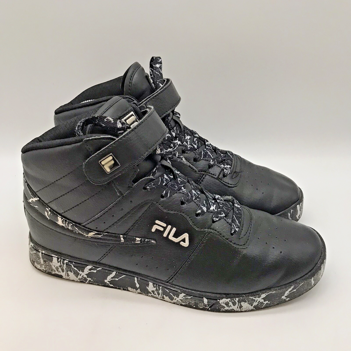 Fila Vulc 13 Marble Black Lifestyle Sneakers Men’s Lace Up High Top  Shoes