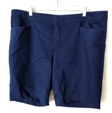 Chaps Shorts Hook Zip Closure 4 Pockets Navy Size 18W #14769
