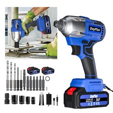 2 Battery Cordless Electric Impact Wrench Drill Gun for Car Tire Lug Nut Removal
