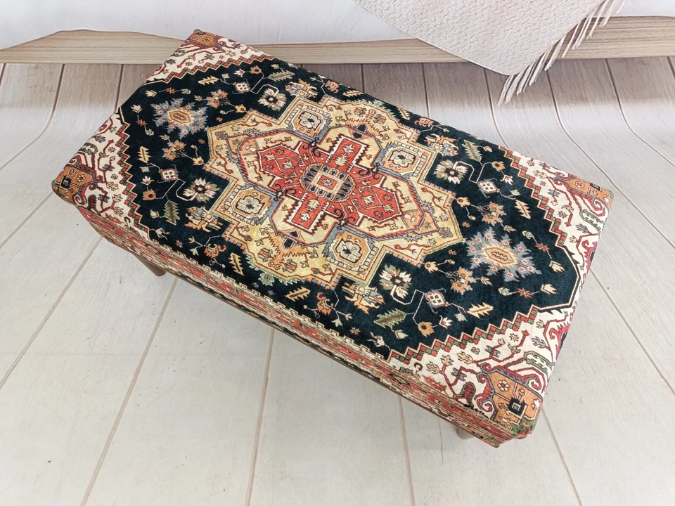 Hidden storage, Ottoman bench, Bohemian bench,Footstool bench, Mudroom organizer - Image 4 of 4