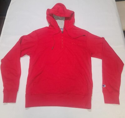 Champion Reverse Weave Hoodie Size Small Red Hooded Pockets