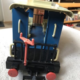 Playmobil 4100 Passenger Car / Blue Railway Wagon with Sticker ✔️ Excellent👍