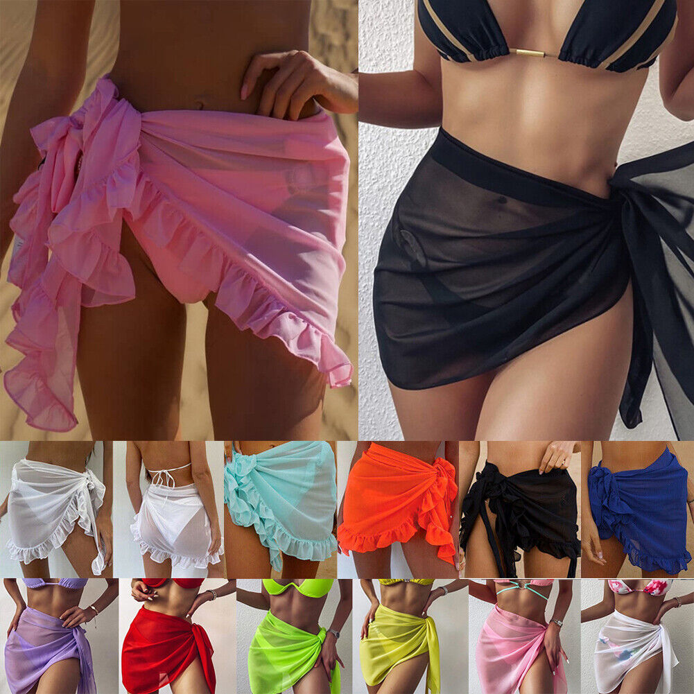 Womens Sarong Dress Sexy Swimwear Bikini Beach Wear Cover Up Swimsuit Wrap  Skirt