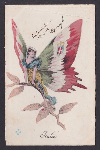 Propaganda postcard, Bugs & Butterflies, Italy, Satire, WWI