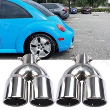 For Volkswagen Beetle Dual Car Exhaust Pipe Tail Muffler Tip Throat Tailpipe For Volkswagen Beetle Dual Car Exhaust Pipe Tail Muffler Tip Throat Tailpipe