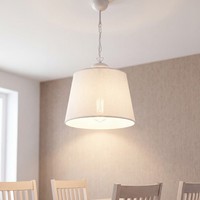 Stoff Pendelleuchte Weiß Ø38Cm Wohnlich Locola HäNgelampe Esszimmer Wohnzimmer