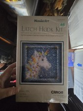WonderArt Latch Hook Kit 2015 Unicorn Pattern, Finished Size 12x12"