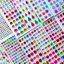 3165pcs Gem Stickers Crystal Crafts - self-Adhesive Stickers, Sticker Earring...