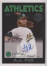 2021 Topps 1986 Topps Baseball Black 9/199 AJ Puk #86A-AP Auto 14eq