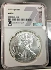 2020 1oz Silver Eagle 7K Metals NGC MS70 "WE BELIEVE IN YOU"
