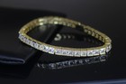 ESTATE: 4mm Baguette Square Cushion-Cut Tennis 15.75ct Lab SimVVS1 Diamond 7" — photo 3