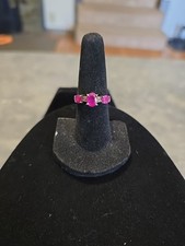 Sterling Silver Lab Created-Ruby Ring Size 5