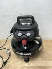 Husky 6 Gal 175 PSI Electric Pancake Air Compressor Oil-Free w/Gauges & Couplers