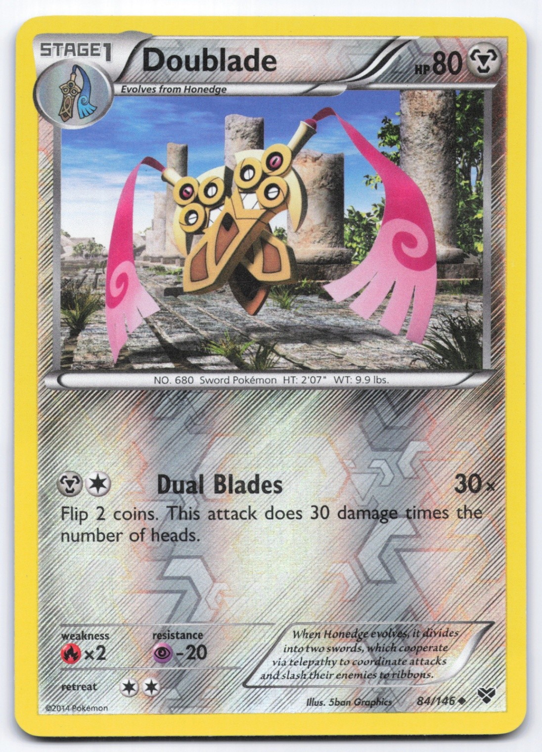 Doublade 84/146 XY Base Set Holo Uncommon Pokemon Card LP