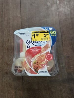 2 pack REFILLS Glade Plugins RED HONEYSUCKLE NECTAR Scented Oil Refills