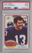 Dave Jennings 1976 Topps PSA 9 Mint Graded Card New York Giants Rookie #183. rookie card picture