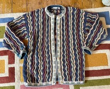 Vintage 80&rsquo;s 90&rsquo;s Tulchan S/M bunte Strickjacke Kn&ouml;pfe Wolle Strick
