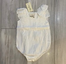 New! Vignette Ivory Lightweight Textured Cotton Chloe Bubble Romper Girls 9-12M