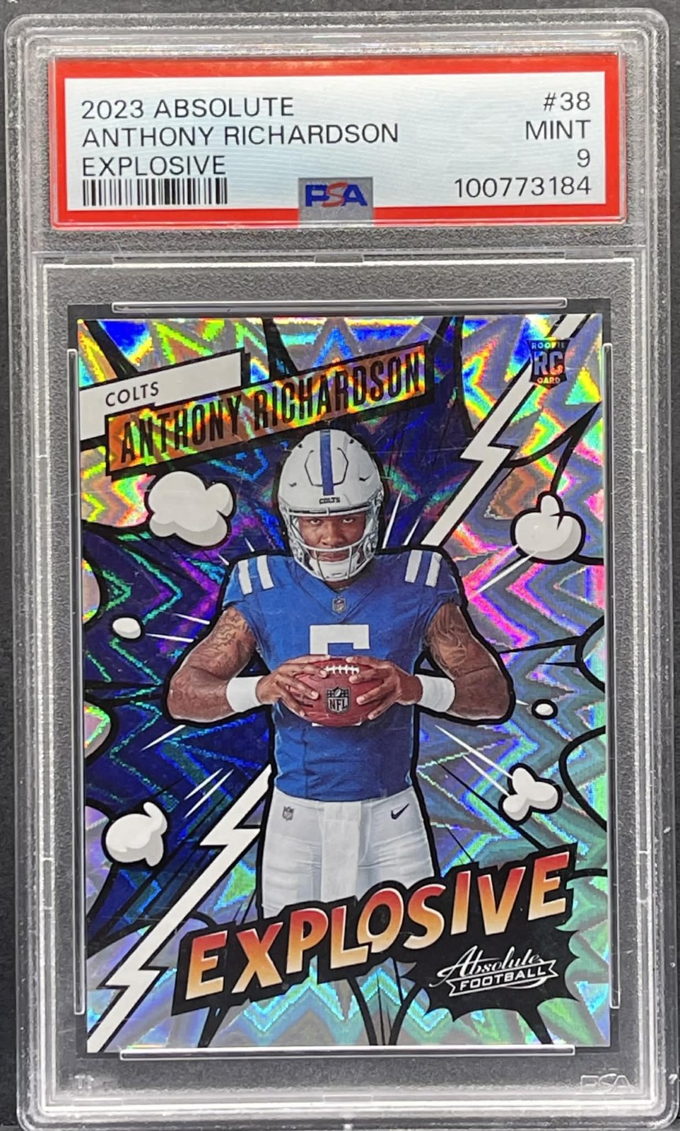 2023 Panini Absolute - Explosive Anthony Richardson #38 - Rookie RC - PSA 9 MINT