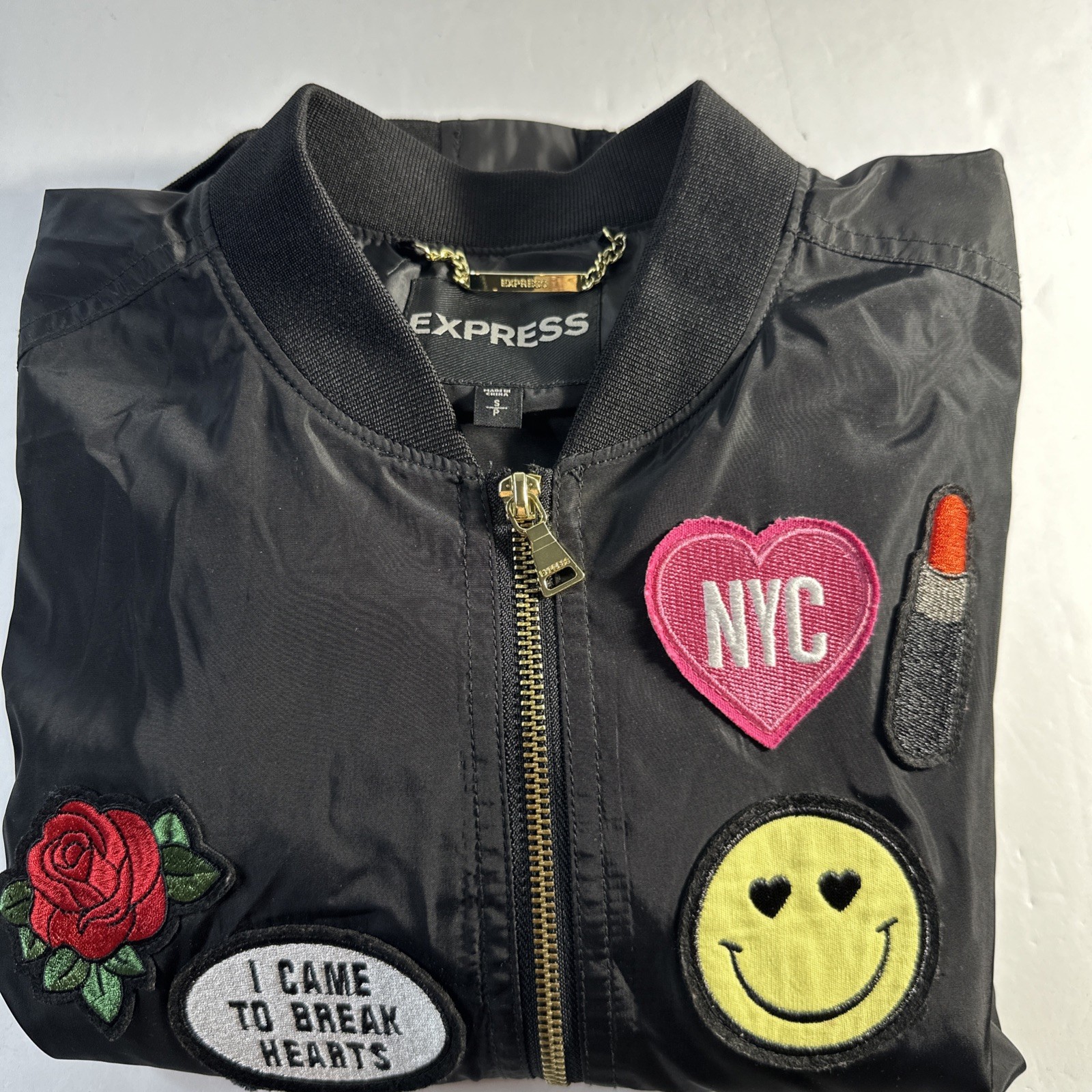 EXPRESS PATCH OVERSIZED BOMBER JACKET RETRO STYLE… - image 16