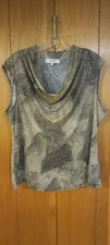 KASPER SEPARATES Sleeveless Snakeskin Print Cowl Neck Blouse! Stretchable! XL