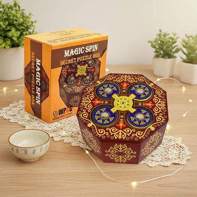 Magic Spin Secret Puzzle Box- Money and Gift Card Holder in a Wood IQ...