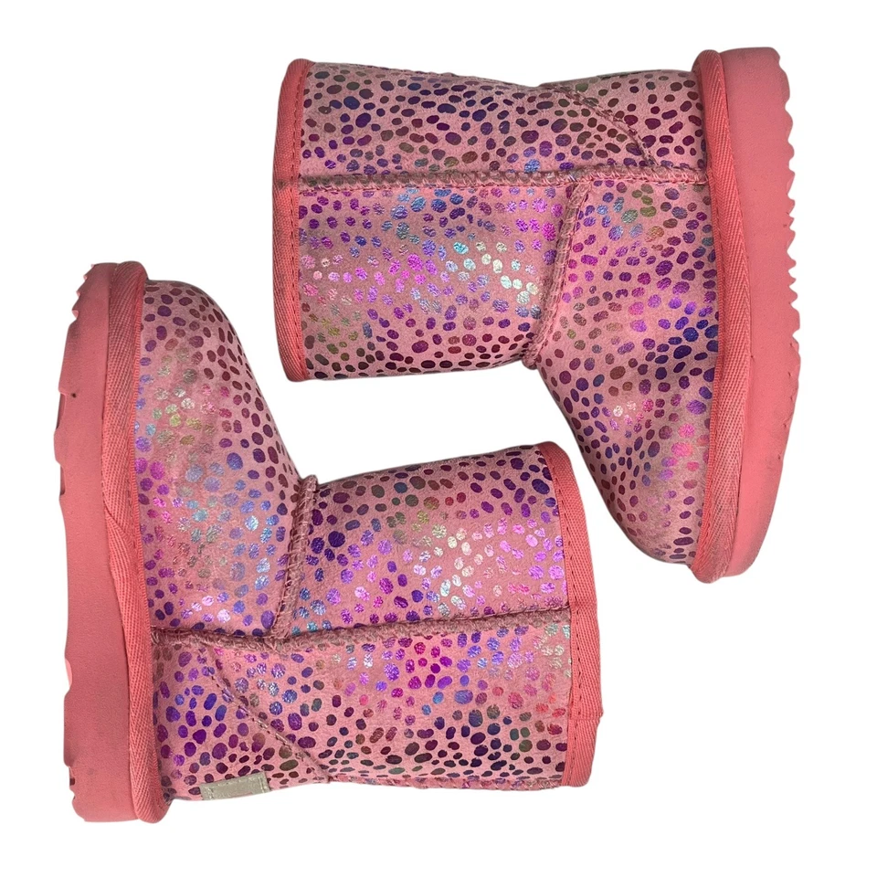 UGG Kids B Cozy II Speckle Pink Glitter Sparkle Warm Cozy Cute Boots Toddler 6 - Image 4 of 4
