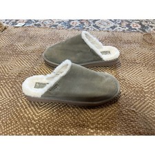 Koolaburra by UGG Lezly Olive Green Suede Faux Fur Lined Slippers Womens 9