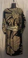 Vintage 80s Black/Gold Cocktail Dress Sz 6/8