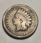 1862 Indian Head Cent 1c Penny, Good G Details, Small Dent - Exact Coin Shown