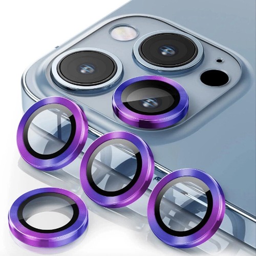 For iPhone 12 13 14 15 16 Pro Max Lens Protector Tempered Glass with Metal Ring - 第 63/126 張圖片