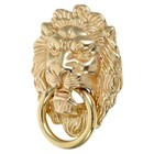 Antique Style Brass Lion Head Door Knocker Durable Front Door Pull Handle