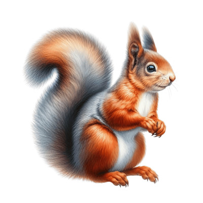 Rotes eurasisches Eichhörnchen Vinyl Aufkleber Abziehbild  grau Wandfliese WC Laptop Grafik
