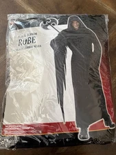 Adult Halloween Costume Black Robe, Scary Spirit of Terror Theme, No Axe OS