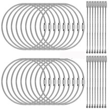 100pcs Stainless Steel Wire Keychains Aircraft Cable Cable Key Ring for Hangi...