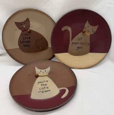 3 Michelle Kildow Cat Bowls Dish Hearthside Collection Cats Meow Purrfectly