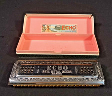 Harmonica M. Hohner Echo Harp Model 56/96 M 2 C/G Vintage Germany in box