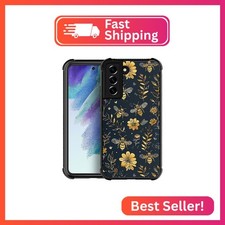 Goodsprout Compatible with Samsung Galaxy S21 Case,Vintage Yellow Bee Floral Ama