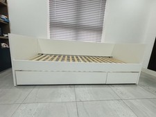 White Single Daybed with Drawers without Mattress White 80x200 cm  (Single bed)
