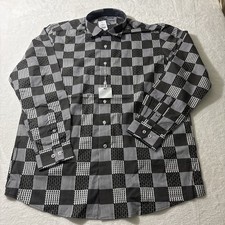 Paulo Solari Modern Fit Button Down Long Sleeve Black/White Check XL